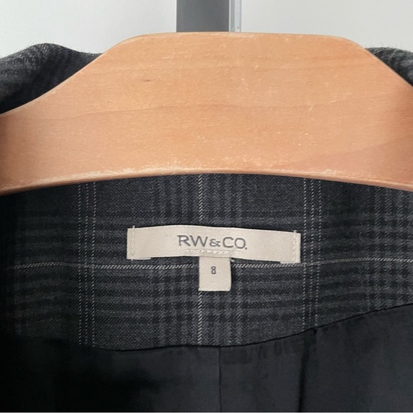 Y2K Vintage Wool Blend Short Sleeve Blazer Grey Plaid Size 8 Medium - Picture 6 of 7